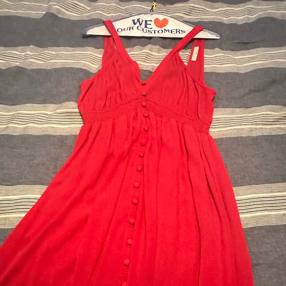 Fuchsia Button Front Accent Maternity Maxi Dress. Size medium - Picture 2 of 5